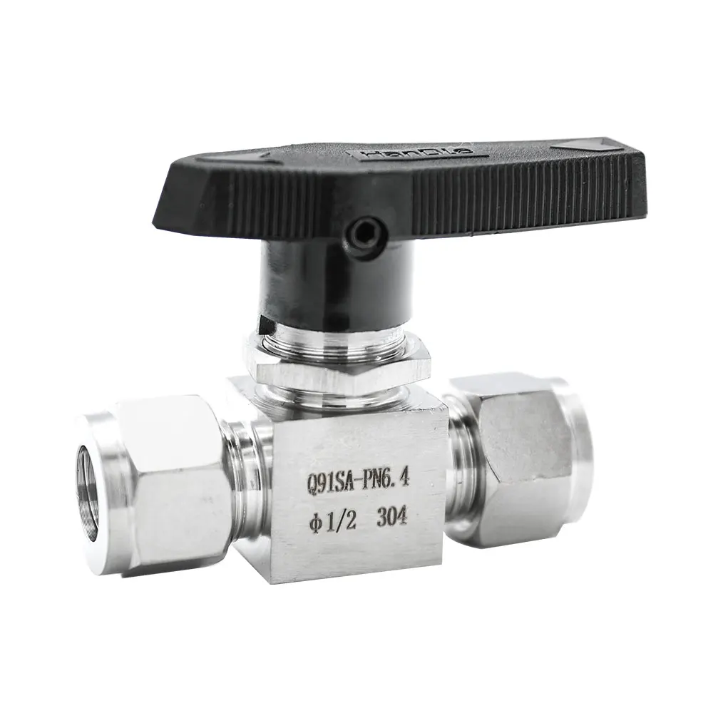 

3mm-12mm 1/8" 1/4" 3/8" 1/2" OD Inch Tube SS304 316 Water Compression Oil Air Gas Fuel Line handle Shutoff Switch Ball Valve