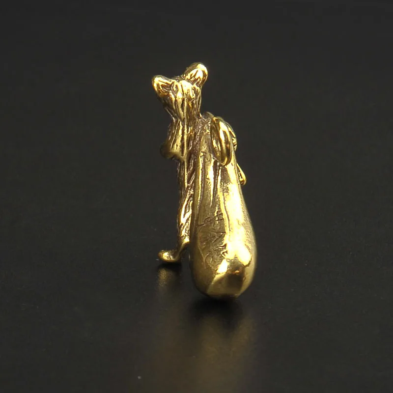 Ретро латунный золотой брелок для денег в виде крысы подвески из меди со знаками