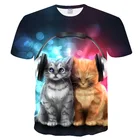 Новая летняя футболка с 3D принтом кота, Повседневная футболка с коротким рукавом и круглым вырезом, модная футболка с принтом s, МужскаяЖенская футболка высокого качества