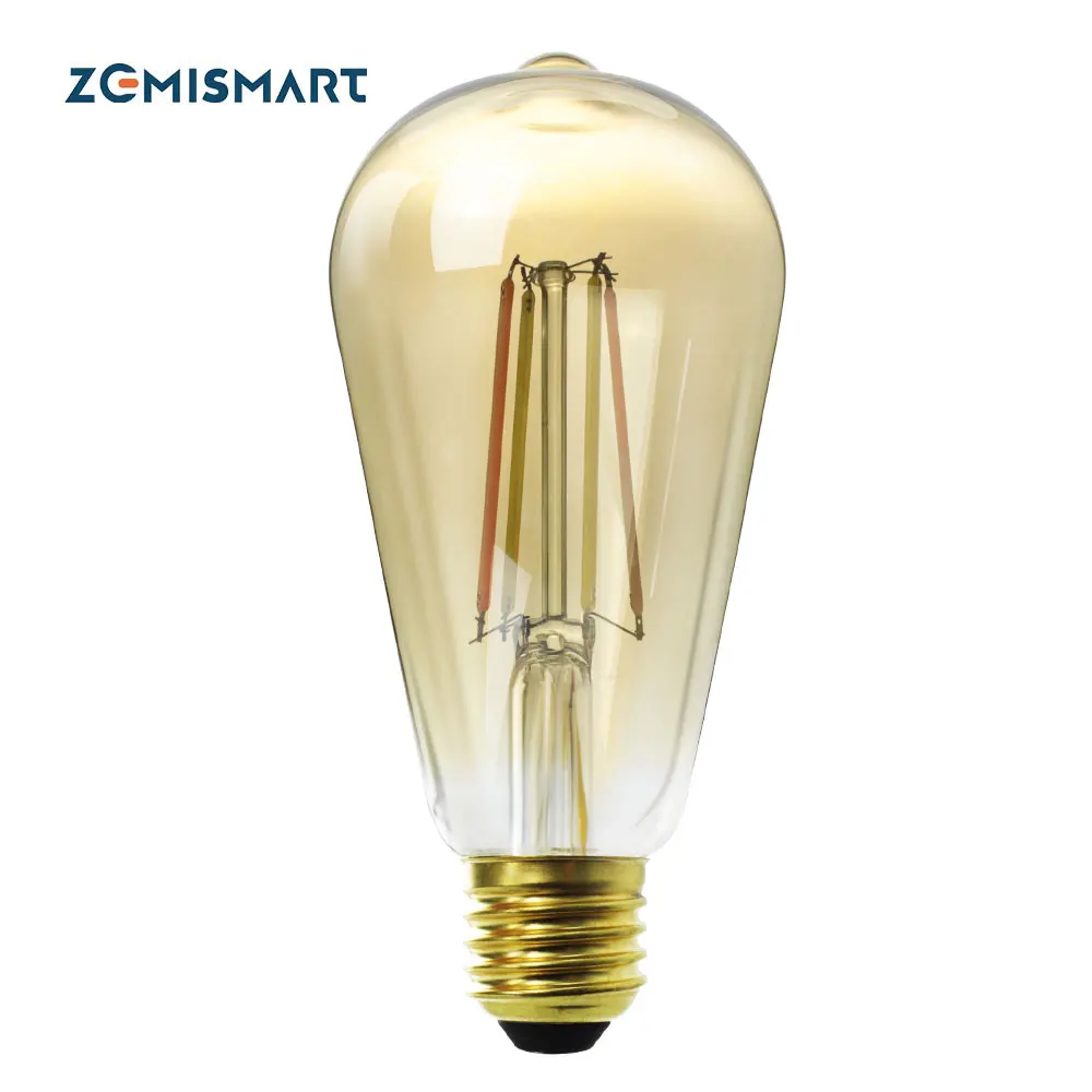 Zemismart – ampoule LED intelligente Zigbee ST64, double blanc, lampe Tuya en tungstène, variable 220, 240V, compatible avec Alexa, Google Home, Smartthings