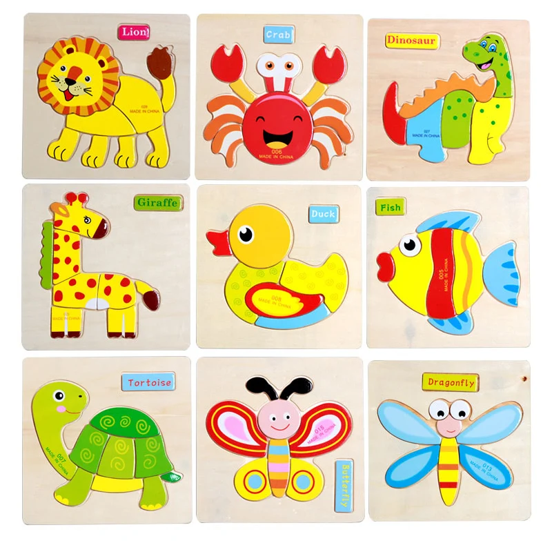 Деревянные пазлы с картиной (отправим случайные картины) для малыша детские