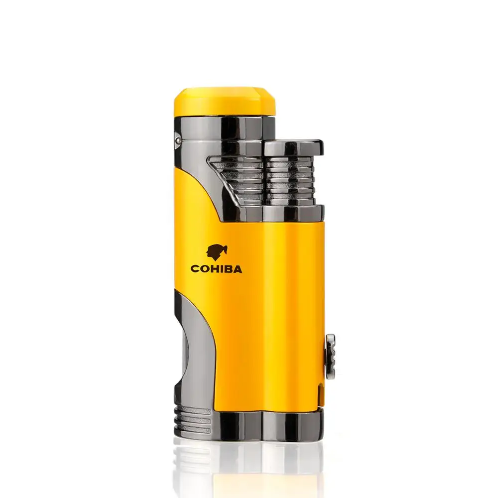 Зажигалка COHIBA для сигар многоразовая зажигалка с 2 фонарь елями струйного