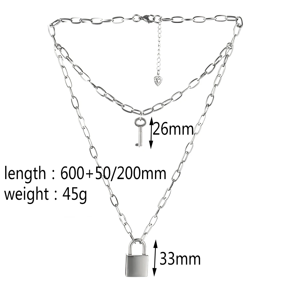 Ключ замок кулон Цепочки и ожерелья Рок в стиле хип-хоп модные украшения