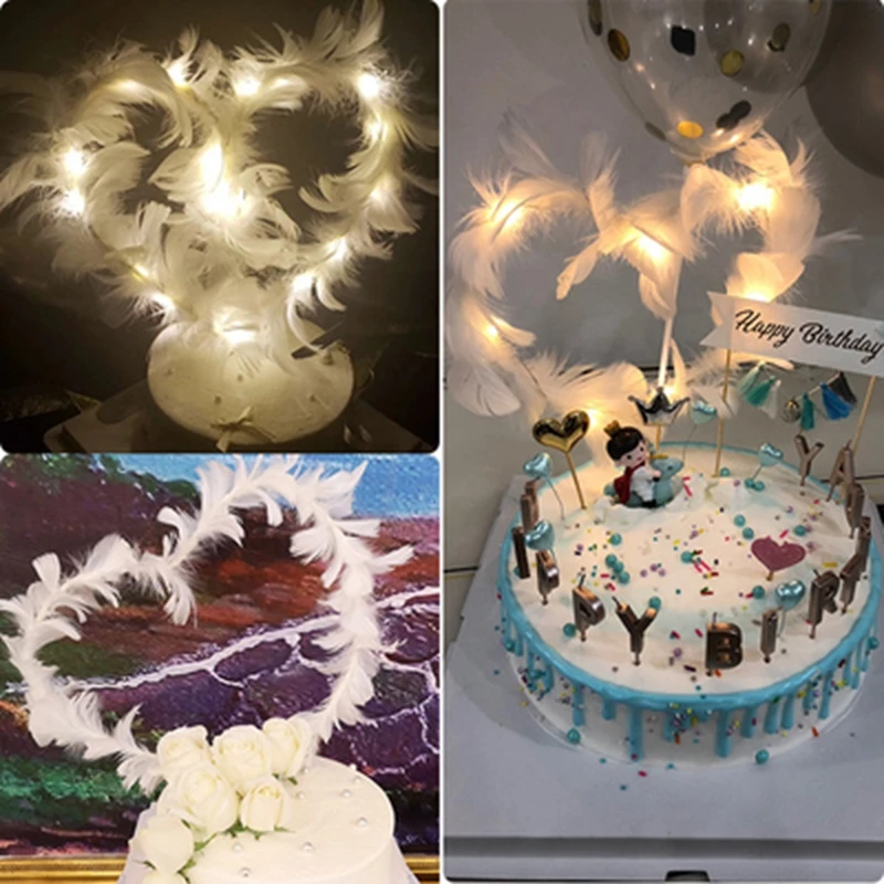 Королева Корона черный жемчуг Торт Топперы Ангел перо светильник струнный торт