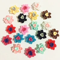 100pcs 14mm mix resin flowers decoration crafts flatback cabochon for scrapbooking kawaii cute diy accessories