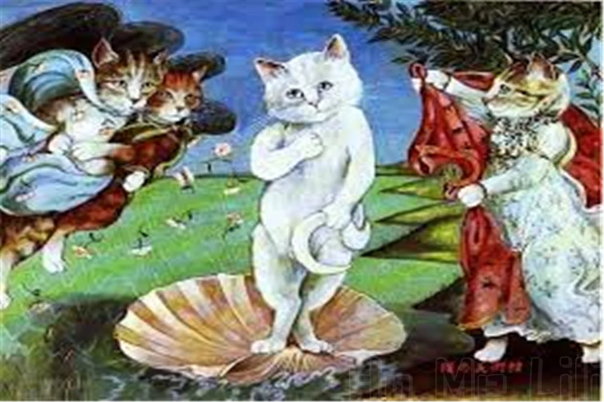 Забавная прямоугольная скатерть с родами кота от Ho Me Lili Западное искусство