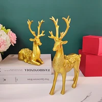 home decor creative chinese auspicious deer resin crafts elk set decoration home wine cabinet decorations housewarming gifts
