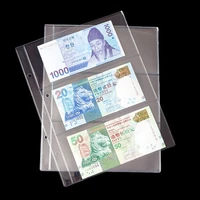 10 pcs pack transparent pvc album pages 3 pockets money bill note currency holder collection photo albums folders