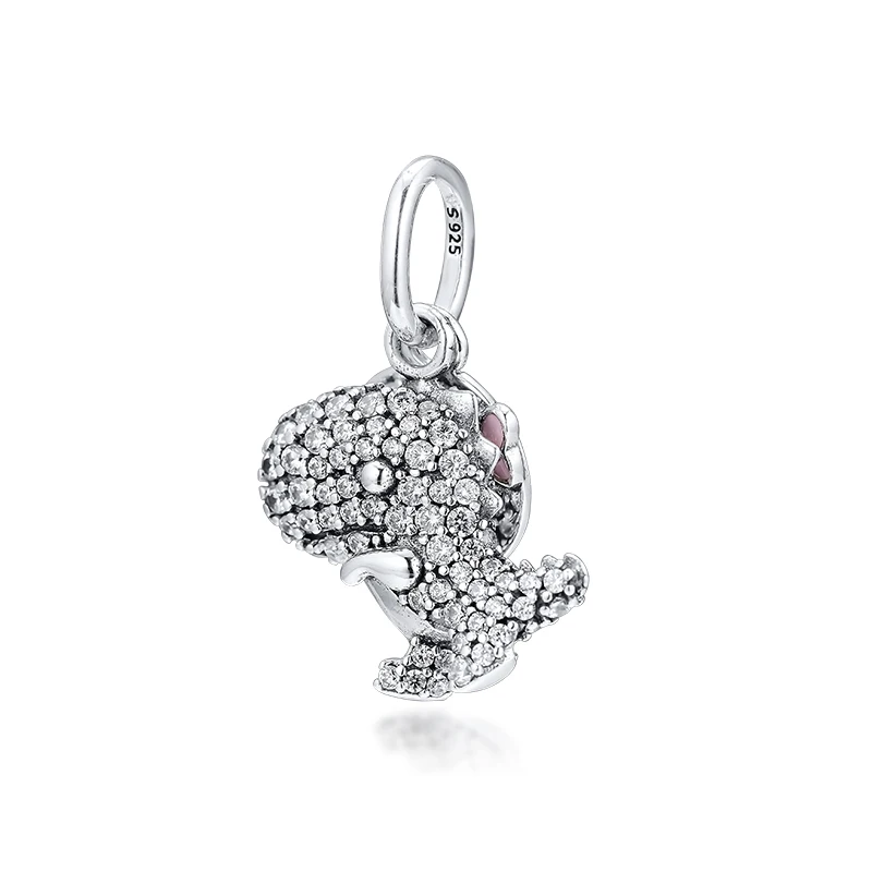 

Pave Dinosaur Подвески, очаровательные подвески, серебряные браслеты для женщин, сделай сам, модные бусины из стерлингового серебра для изготовле...