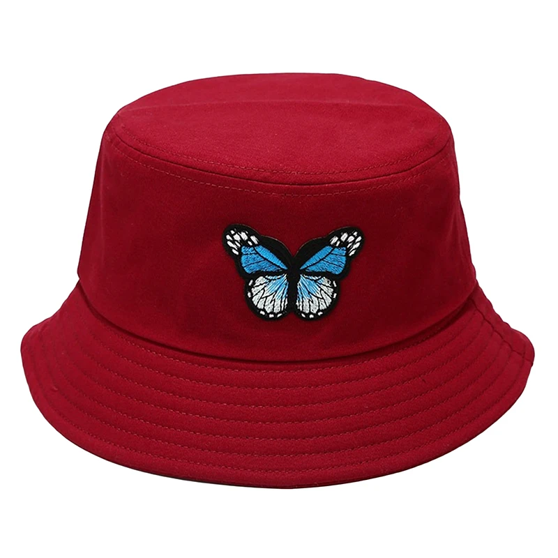 Панама с бабочками для мужчин и женщин шляпа от солнца в Корейском стиле чёрная