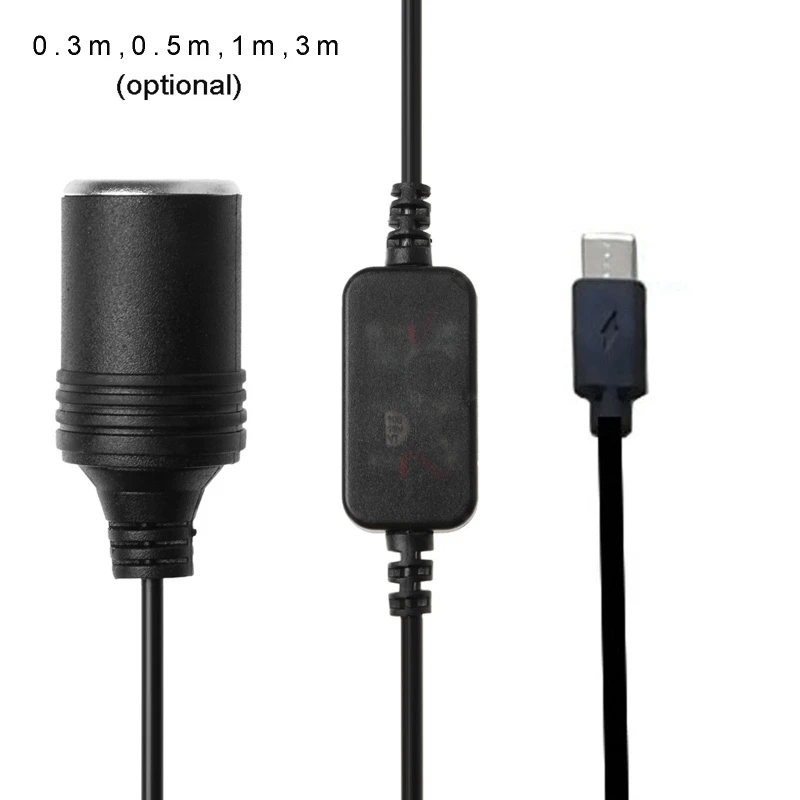 USB C PD Type Male к 12V розетка для автомобильного прикуривателя Female Step Up Cable записи