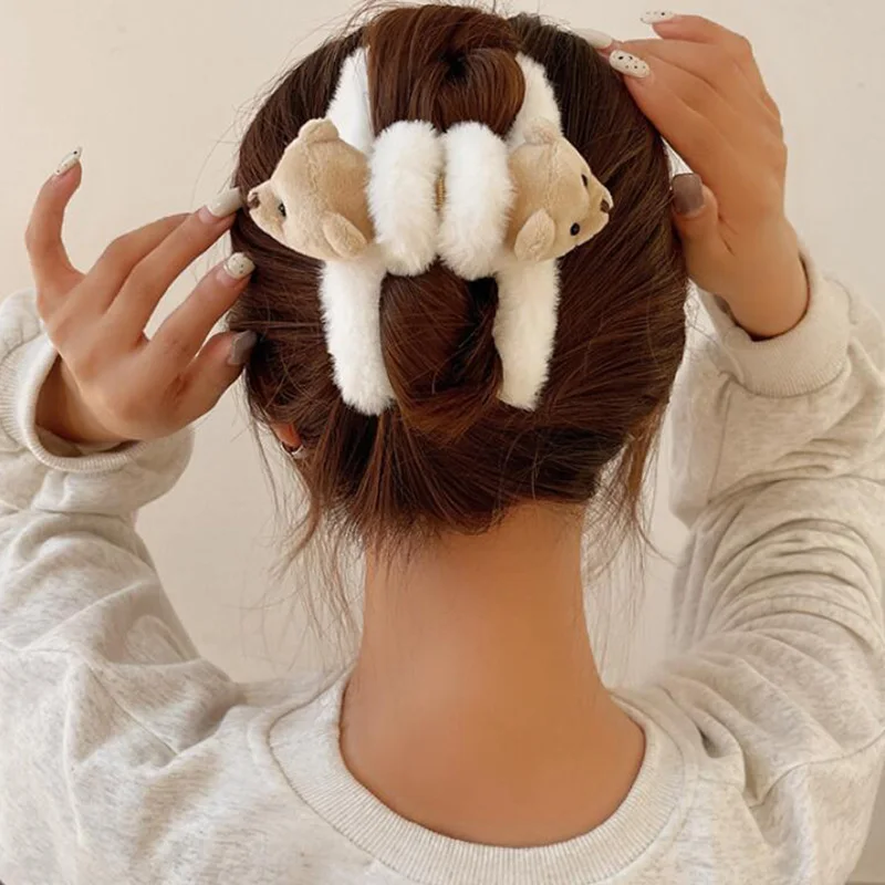 Новинка 2022 милые заколки для волос с мультяшным медведем девочек украшения