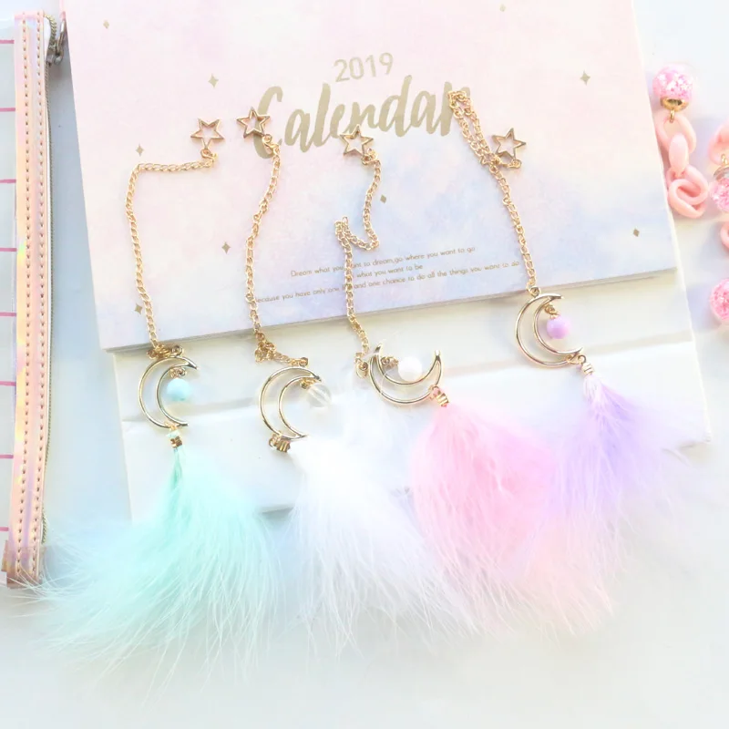 Domikee милые кавайные корейские Лунные звезды перо офисные школьные металлические