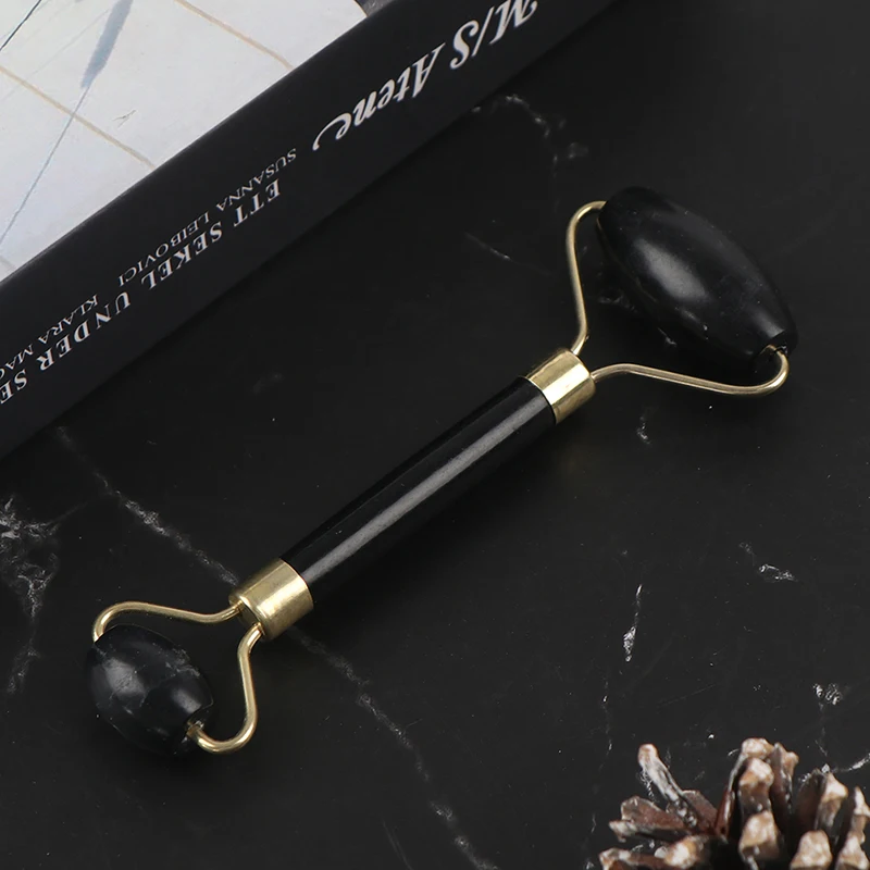 

Natural Obsidian Stone Jade Roller Massager For Face Lift Massage Roller Gua Sha Facial Beauty Skin Care Tool Face Massagers