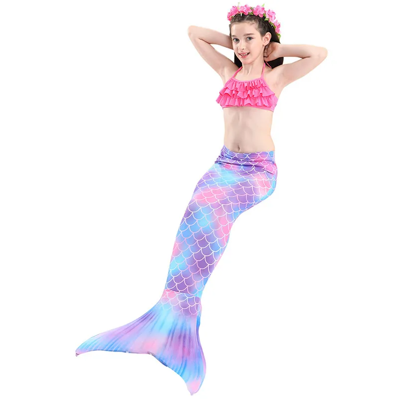 Новинка Яркий купальный костюм для косплея детский купальник бикини с хвостом