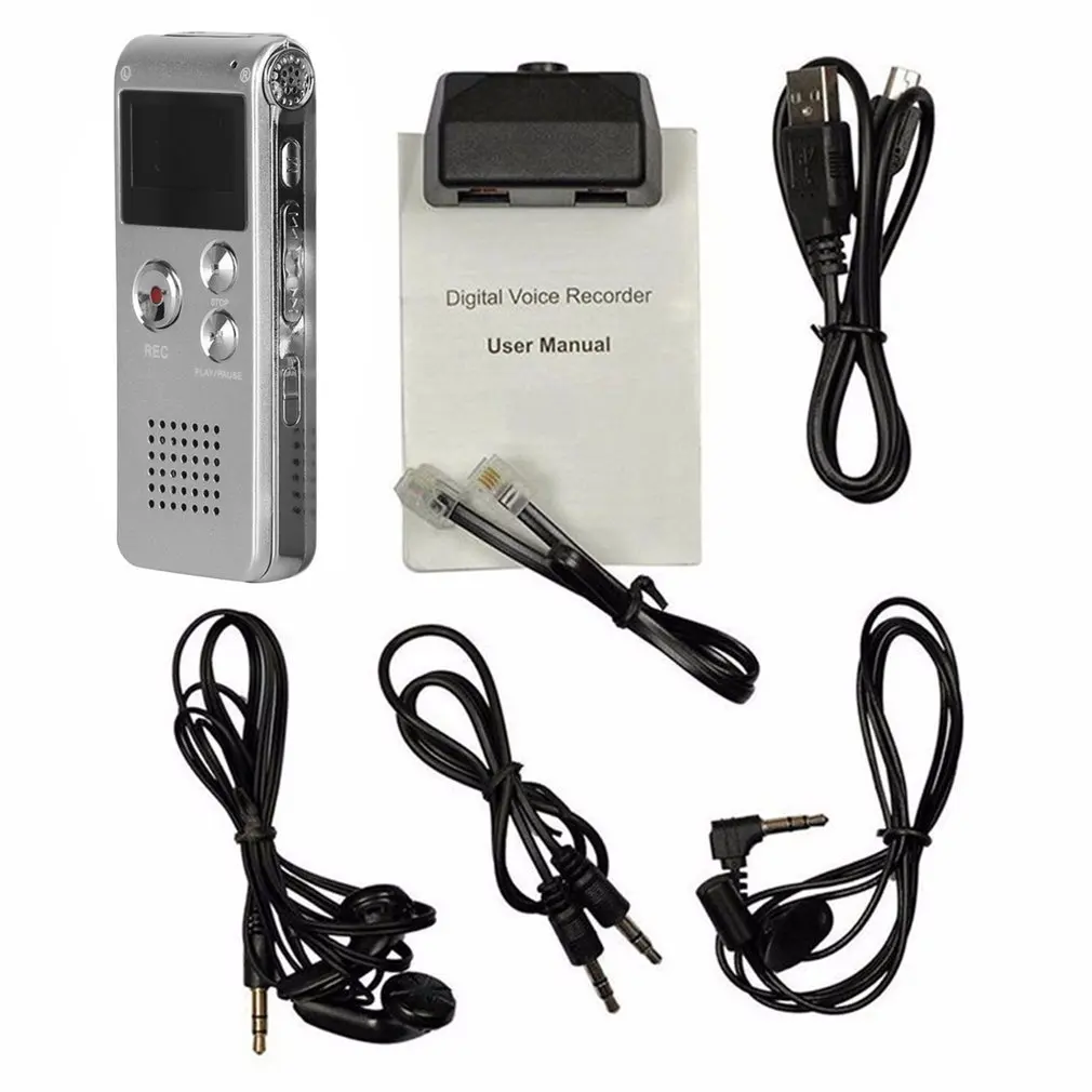 Многофункциональный цифровой диктофон 8G или 16G USB Перезаряжаемый ЖК дисплей