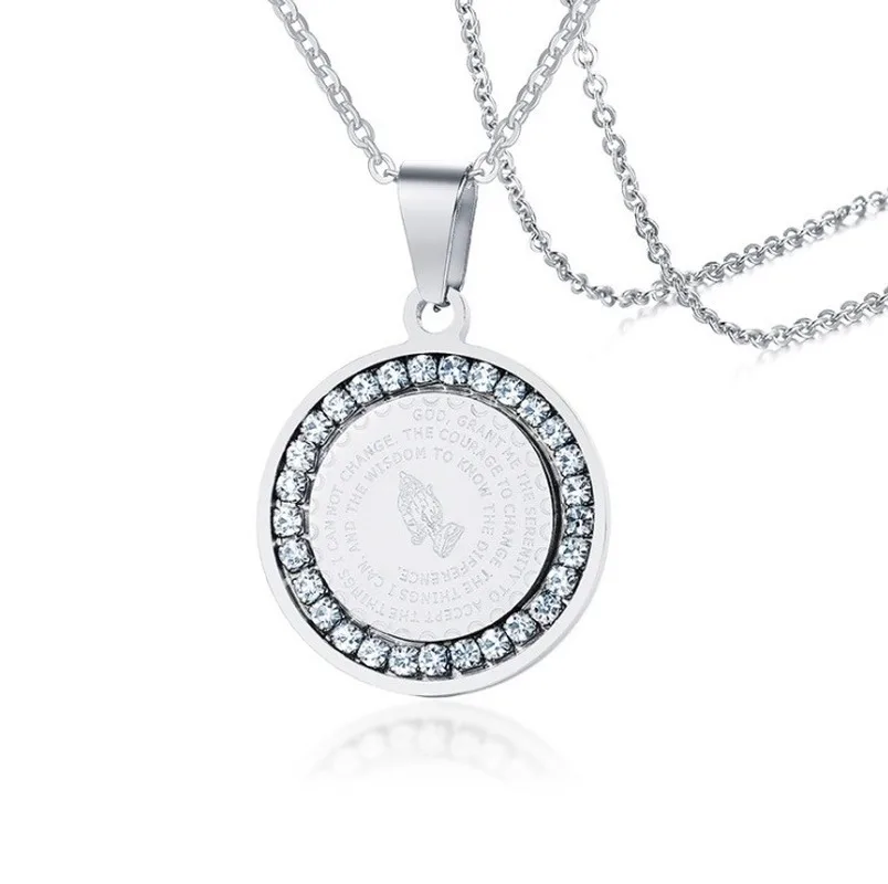 Хип хоп Стразы английская молитва буквенная подвеска золотые стальные