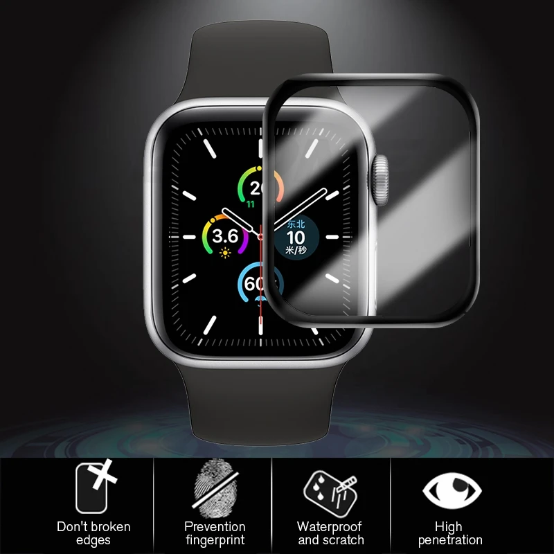 3D пленка из закаленного стекла для Apple Watch Series 5 Защитная пленка для экрана iwatch 44 мм 40 мм защитная пленка