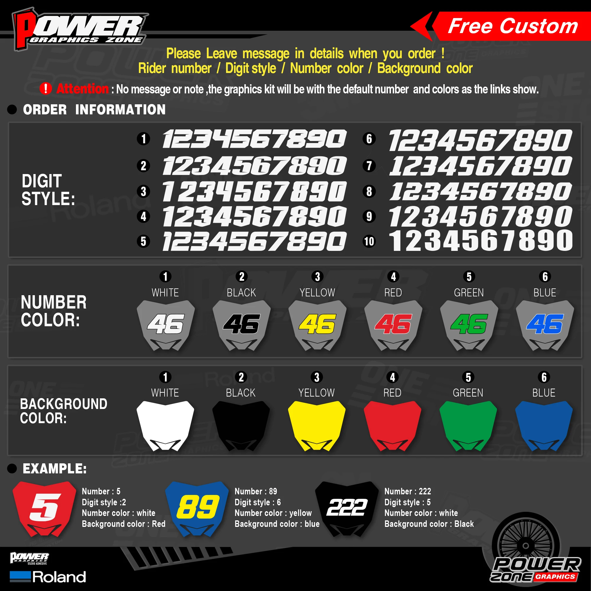 Персонализированные графические фоны PowerZone Набор наклеек для HONDA 2010 2012 2013 CRF250R 2009