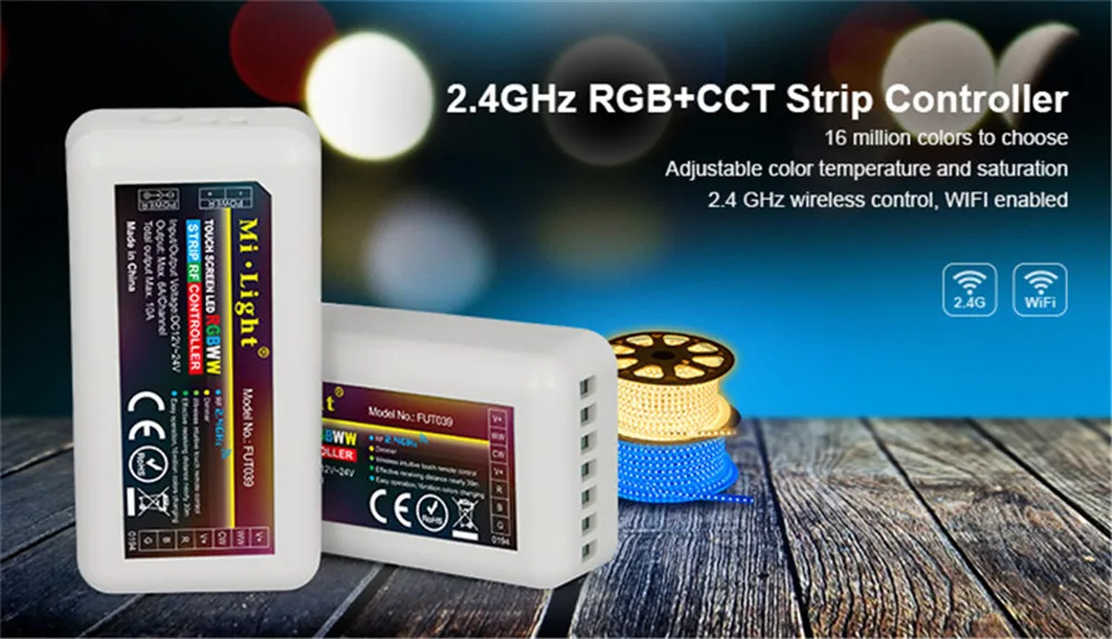 MiLight 2.4G RF Wireless Single Color Dimmer CCT RGB RGBW RGB+CCT FUT035 FUT036 FUT037 FUT038 FUT039 LED Strip Controller | Лампы и