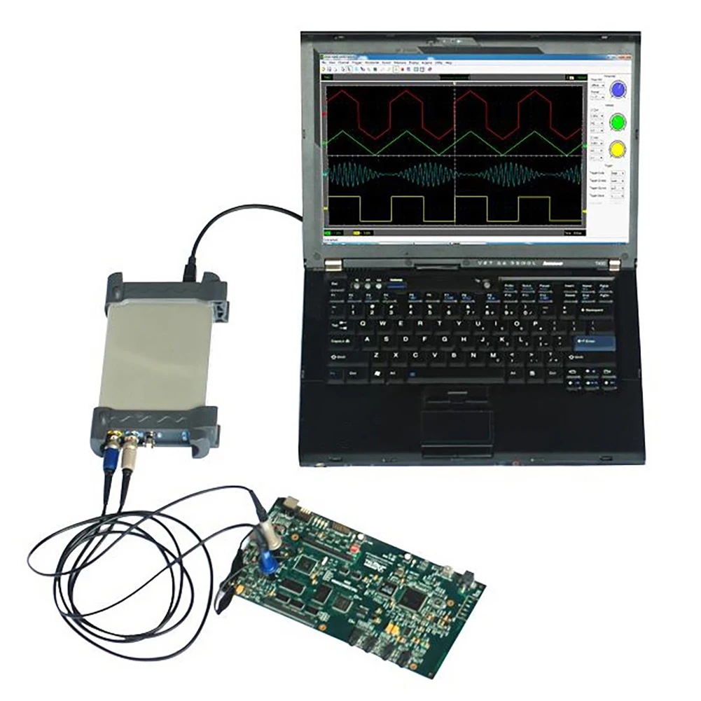 

For Laptop PC USB Digital Storage Virtual Oscilloscope 2 Channels 20Mhz Handheld Portable Oscilloscope