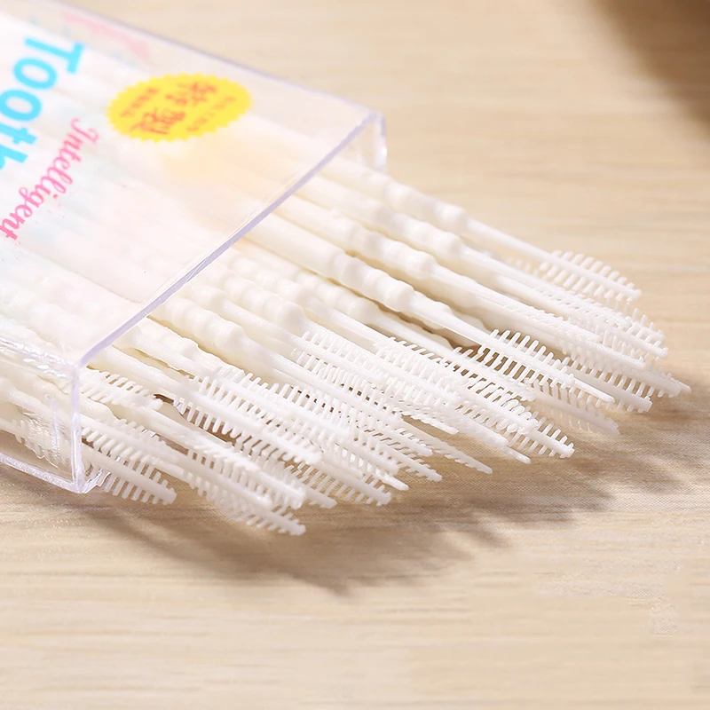 

Toothpick 50 Pieces Double Superfine Tooth Stick Dental Brush Bamboo Stick Dental Oral Care Clean Teeth Food Residue toothpick