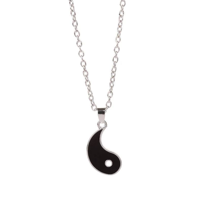 

Paired Chain Pendants For Couples Tai Chi Yin Yang Necklace For Women Leather Pendants White Black Friendship Couples Necklaces