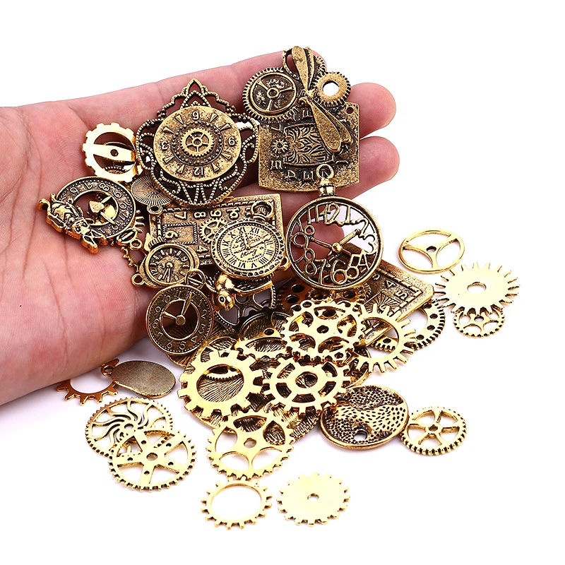 40pcs Steampunk Clock Charms For Jewelry Making Diy Vintage Metal Zinc Alloy Mixed Pendant Charm Bronze/Copper/Silver/Gold | Украшения и