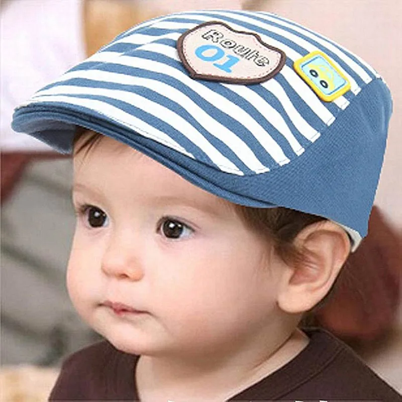 

Children 3Colors Stripe Letter Label Beret Outdoor Photography Props Lovely Kids Hat Accessories