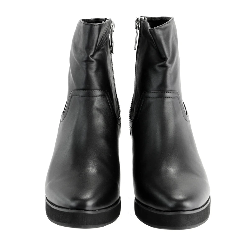 Новинка Красивая мужская обувь на высоком каблуке молнии с острым носком мужские