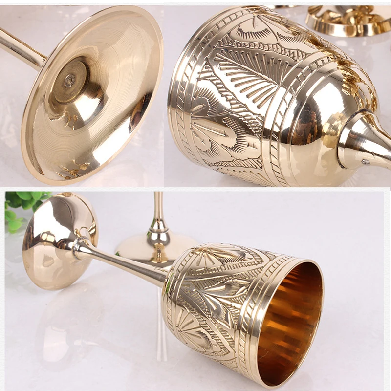 Европейский Банкетный латунный бокал из чистой меди винная чашка ручная резьба