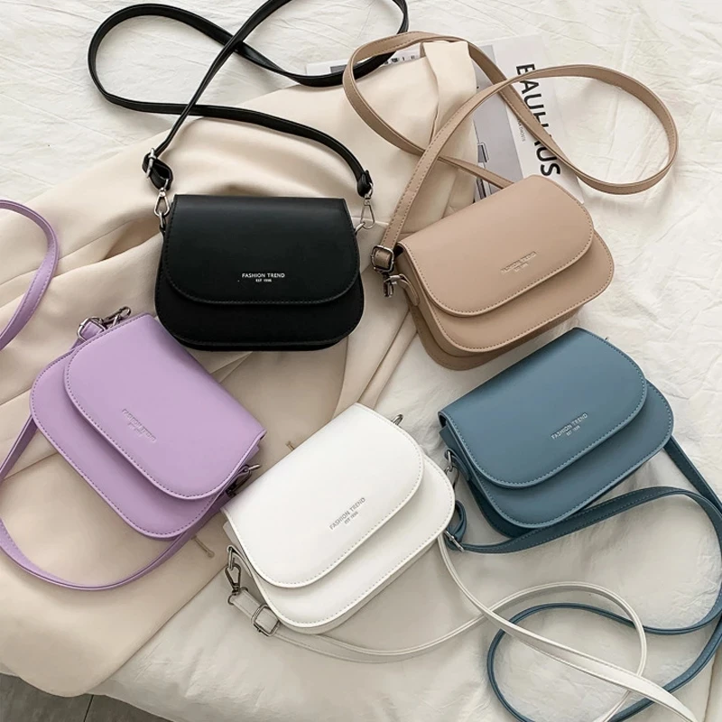 

Fashion Women's Messenger Bags Wallets Small Lady Messenger Bags PU Solid Flip Shoulder Bag Design Mobile Phone Bags