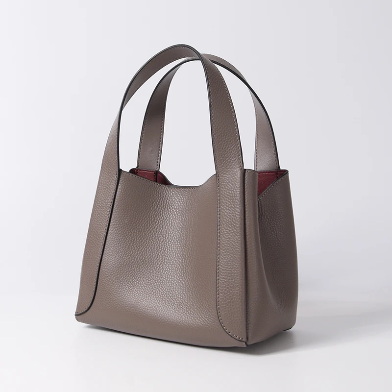 Сумка-мешок из натуральной кожи с рисунком личи простая сумка коровьей ручная