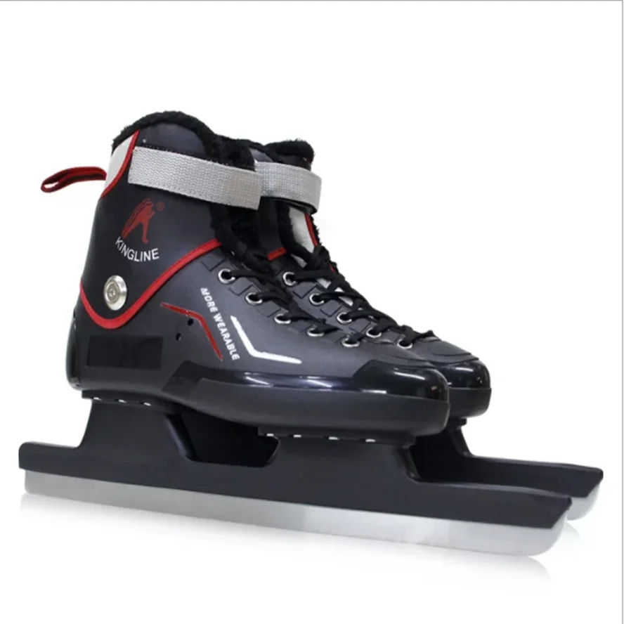 Strong hard shell ball knife shoes adult ice skate shoes fixed size skates speed skating shoes plus velvet to keep warm start cl