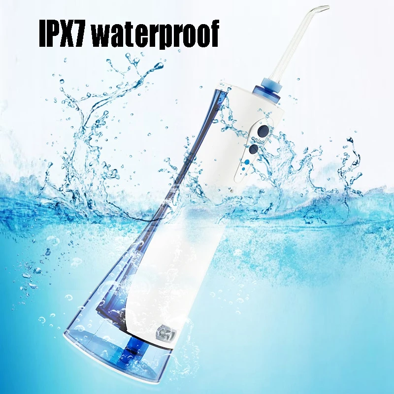 

Portable Oral Irrigator USB Rechargeable Water Flosser Water Jet Water Tank Waterproof Teeth Cleaner