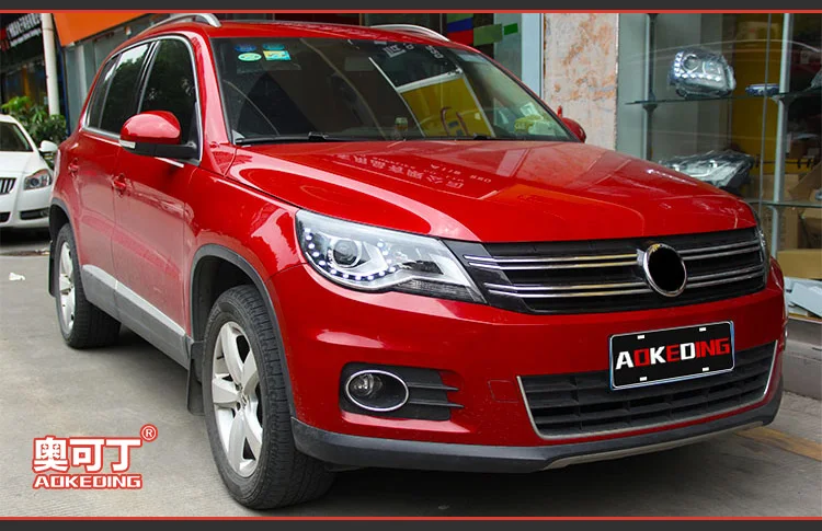 Фара для автомобиля VW Tiguan 2009-2012 Tiguan головной светильник s противотуманный светильник s дневной ходовой светильник DRL H7 светодиодный Биксеноновая лампа автомобильные аксессуары