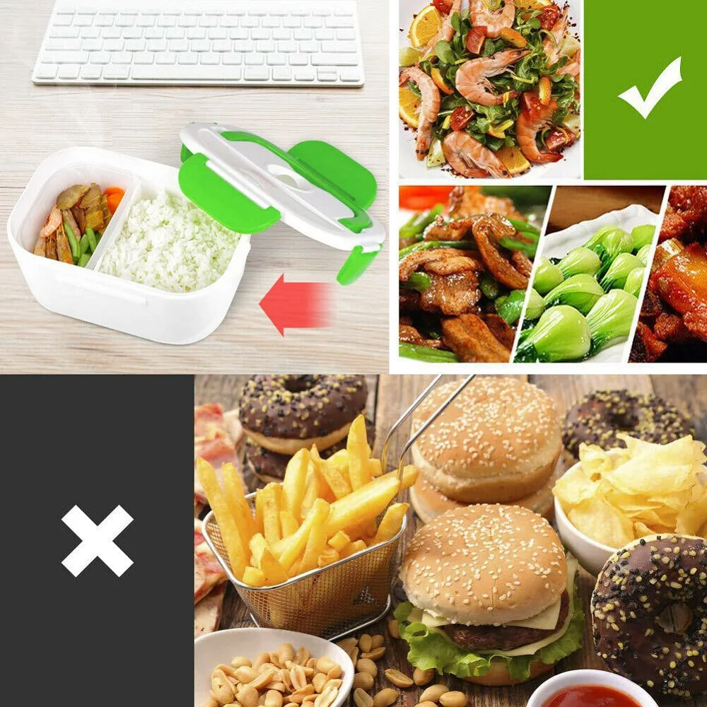 

Portable Electric Heating Stainless Steel Lunch Box Home Car Truck Home Rice Box