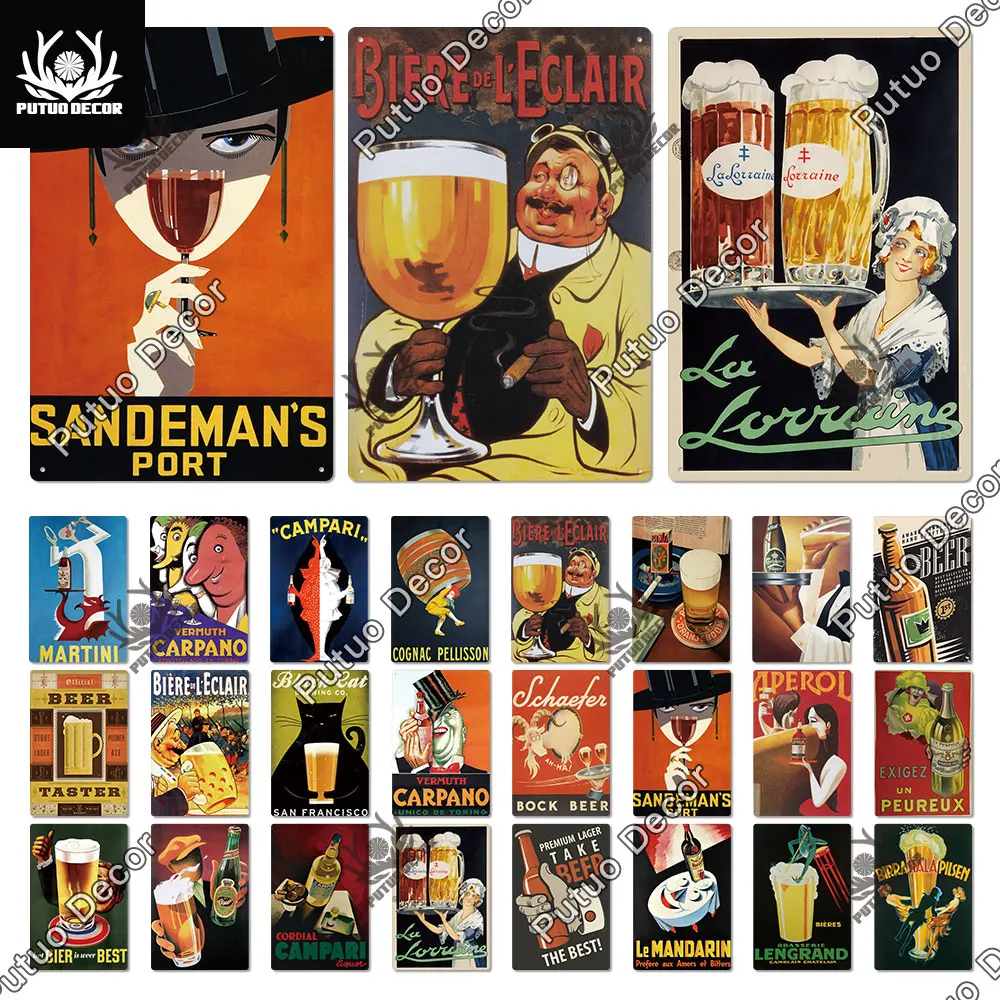 Putuo Декор пиво винтажный жестяной знак Ретро металлический внутреннее украшение