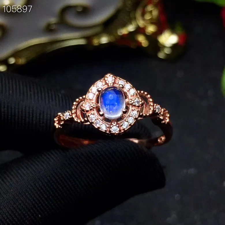 Лунный камень кольцо стихийных бедствий и реальный лунный обручальное Обручение