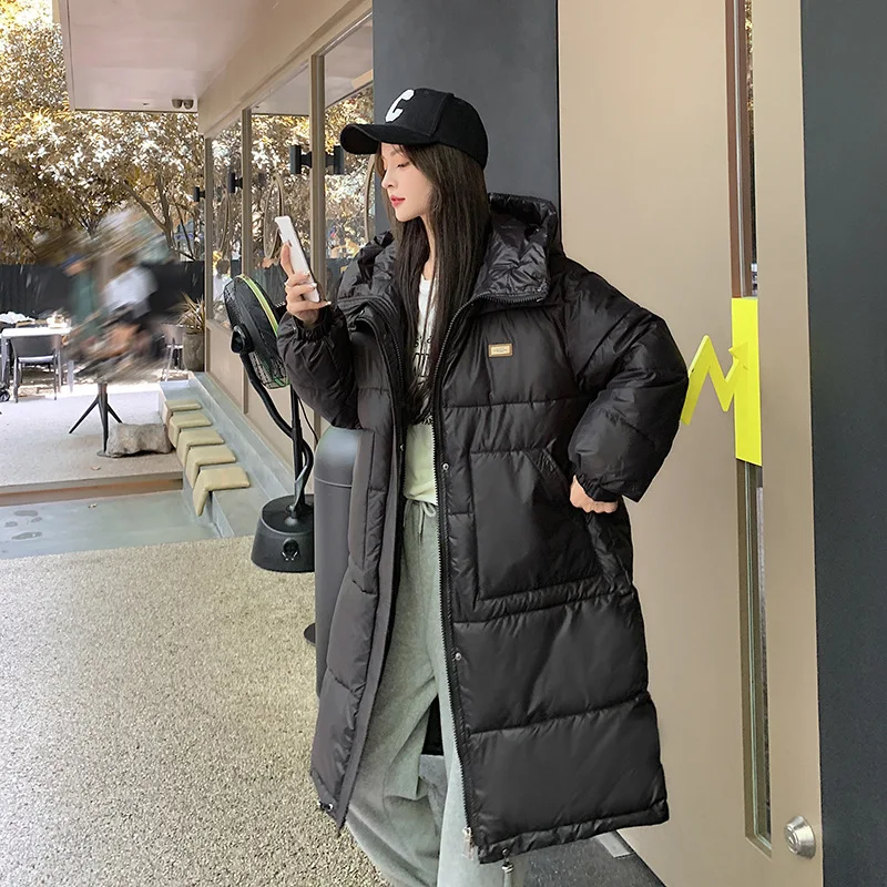 

New 2021 winter coat Korean version loose mid-length cotton-padded jacket hooded thick bread cotton-padded jacket women