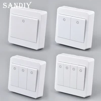1234gang surface mount switch panel wall interruptor white pc frame panel light switch onoff wall switch controller