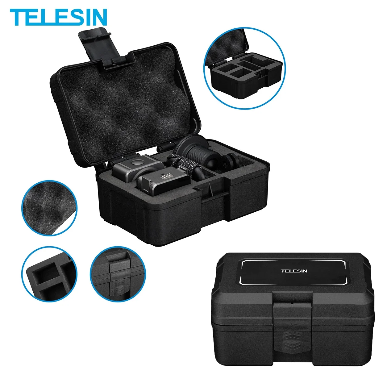 TELESIN DJI Action 2 Hard Storage Case Portable Shockproof Bag High Temperature Resistant Protector Box For DJI Action 2 Parts