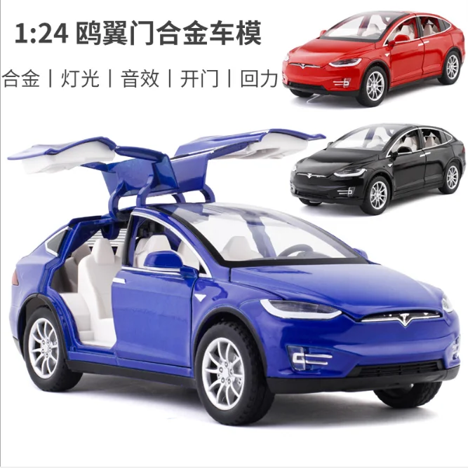 1: 24 Tesla модель X90 акустооптического возвращение сил 6 двери отдыха на природе