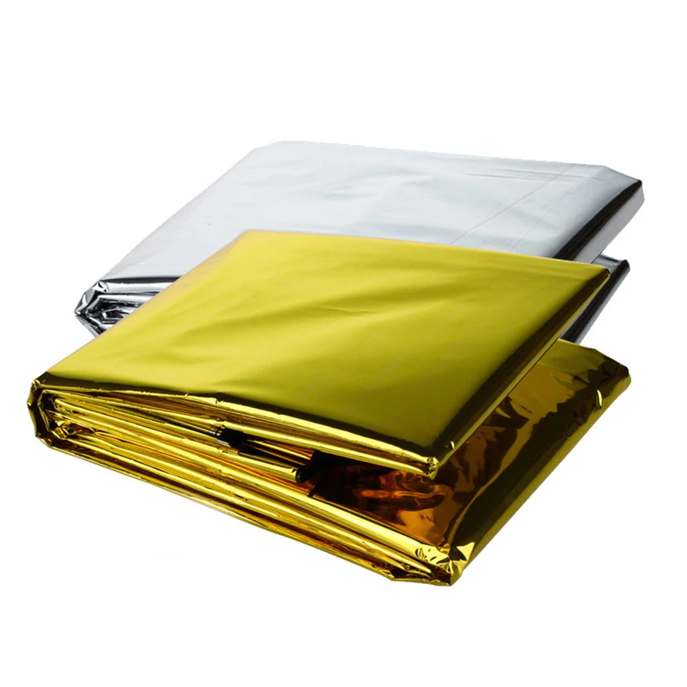 

Emergency Blanket Survival Rescue First Aid Hypothermia Rescue PET Thermal Blanket for Outdoor Camping