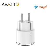 avatto mini standard 16a eu smart wifi plug with power monitor smart socket outlet works with google home alexa voice control