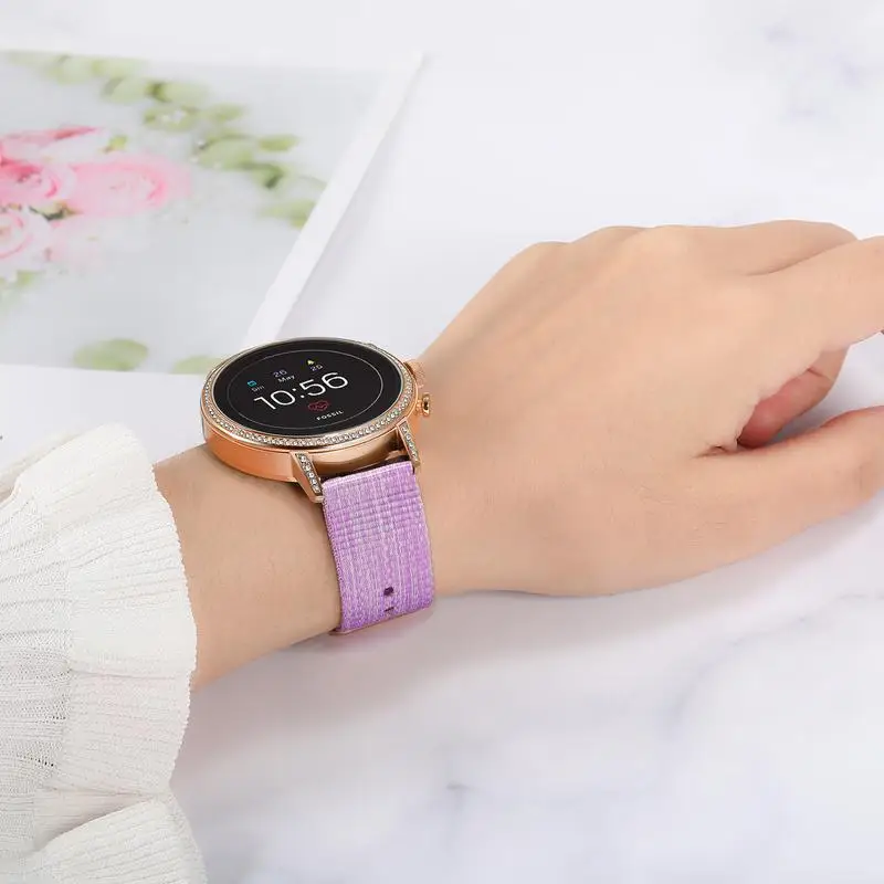 

Woven Nylon Watchband for Fossil Women' Gen 4 Venture HR/Women's Sport/Gen 3 Q Venture /Q Tailor Watch Band Quick Release Strap