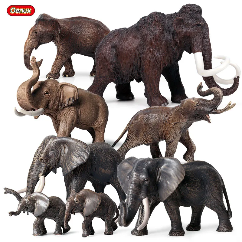 

Oenux Original African Elephant Wild Animals Simulation Big Mammoth Action Figures Model Figurine PVC Educational Toy For Kids