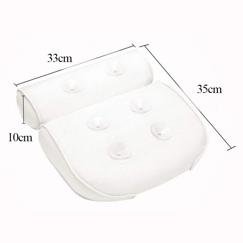 

New Breathable 3D Mesh Spa Bath Pillow with Suction Cups Neck and Back Support Spa Pillow for Home Hot Tub Bathroom Accessories
