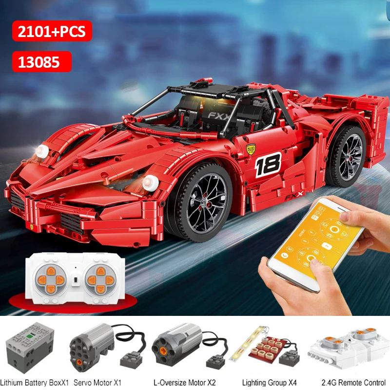 DHL 13085 Technic автомобиль игрушки красный спортивный комплект гоночных автомобилей