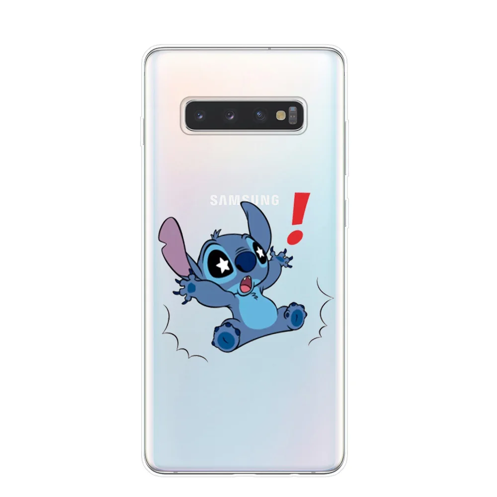 Милые чехлы для телефонов Disneys Stitch для samsung S10 S9 S8 Plus S10e 5G S6 S7 Edge S10Lite, Прозрачная силиконовая Мягкая задняя крышка